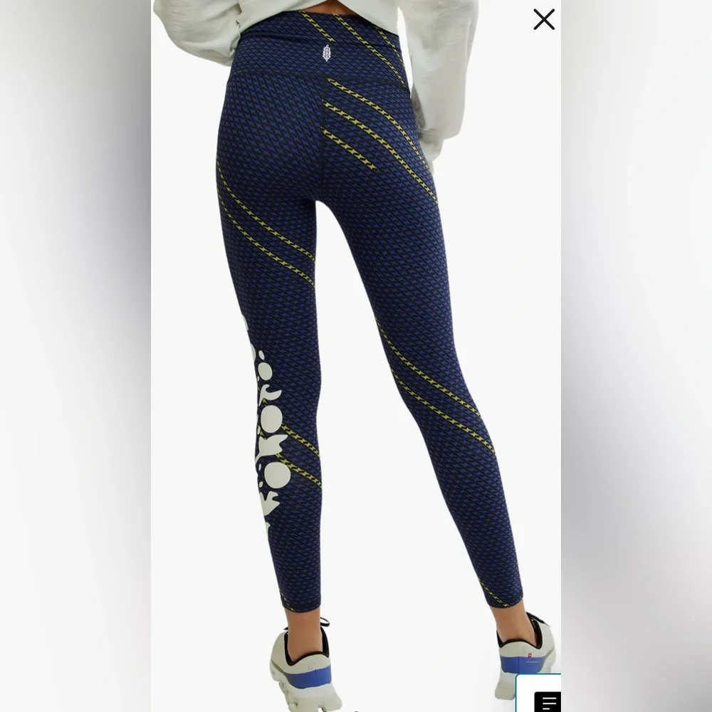 NWT FP Logo Purple/Blk Leggings Size Small - Picture 2 of 9